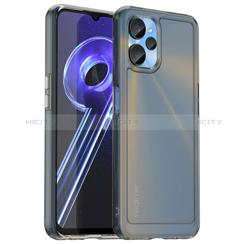 Coque Rebord Contour Silicone et Vitre Transparente Housse Etui J02S pour Realme 9i 5G Gris Plus