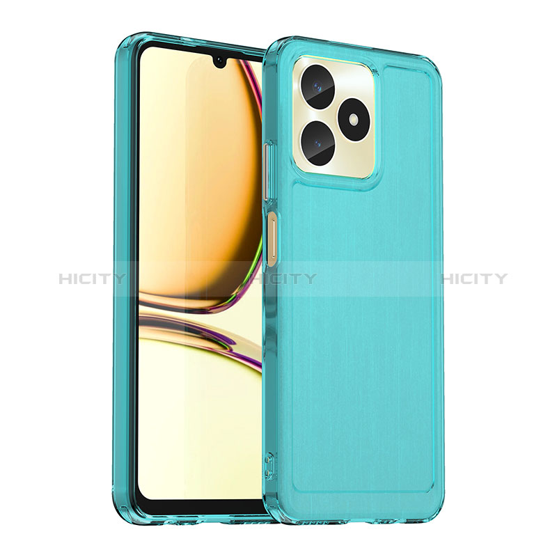 Coque Rebord Contour Silicone et Vitre Transparente Housse Etui J02S pour Realme C53 India Plus