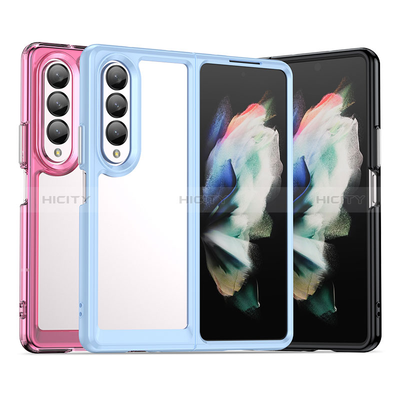 Coque Rebord Contour Silicone et Vitre Transparente Housse Etui J02S pour Samsung Galaxy Z Fold3 5G Plus