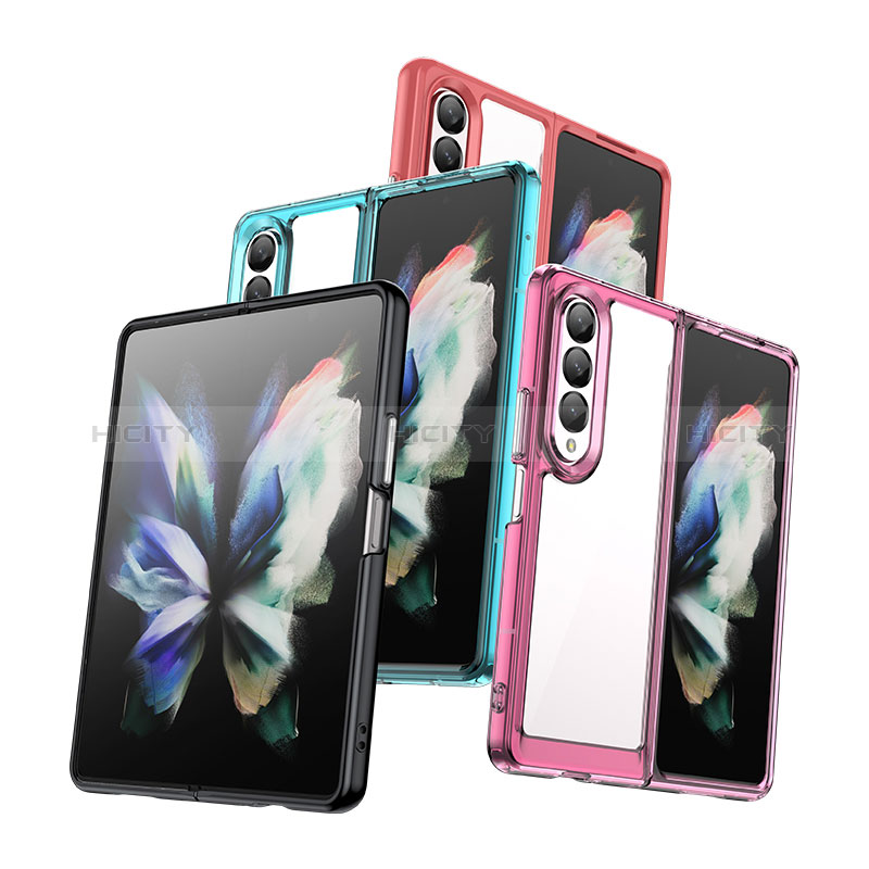 Coque Rebord Contour Silicone et Vitre Transparente Housse Etui J02S pour Samsung Galaxy Z Fold3 5G Plus