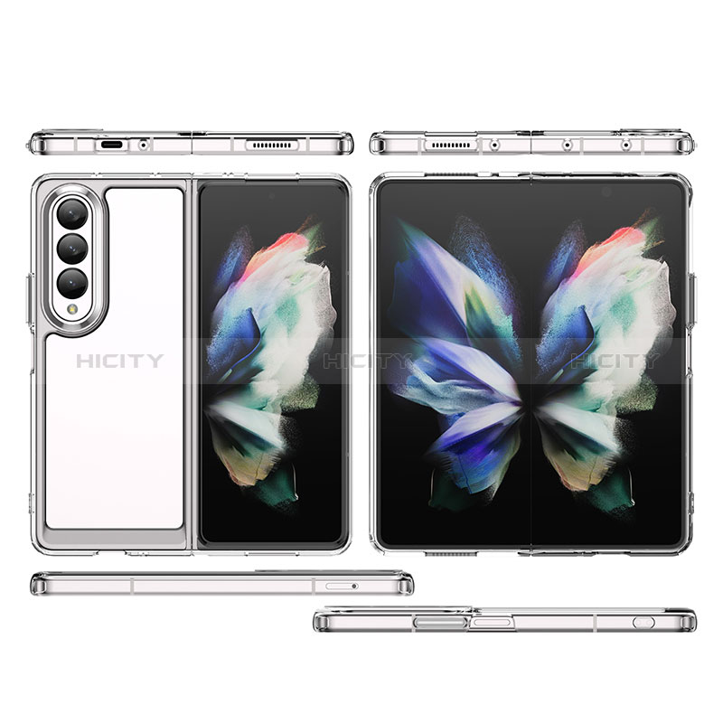 Coque Rebord Contour Silicone et Vitre Transparente Housse Etui J02S pour Samsung Galaxy Z Fold3 5G Plus