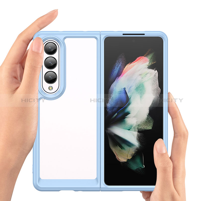 Coque Rebord Contour Silicone et Vitre Transparente Housse Etui J02S pour Samsung Galaxy Z Fold3 5G Plus