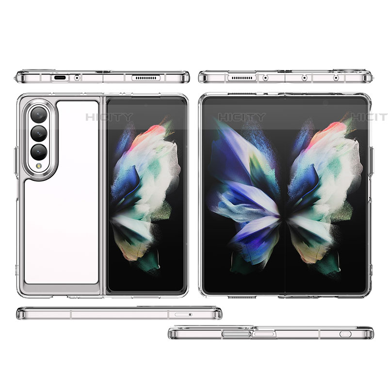 Coque Rebord Contour Silicone et Vitre Transparente Housse Etui J02S pour Samsung Galaxy Z Fold4 5G Plus