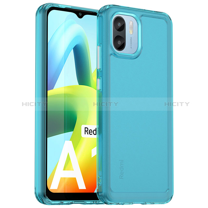 Coque Rebord Contour Silicone et Vitre Transparente Housse Etui J02S pour Xiaomi Poco C50 Bleu Plus