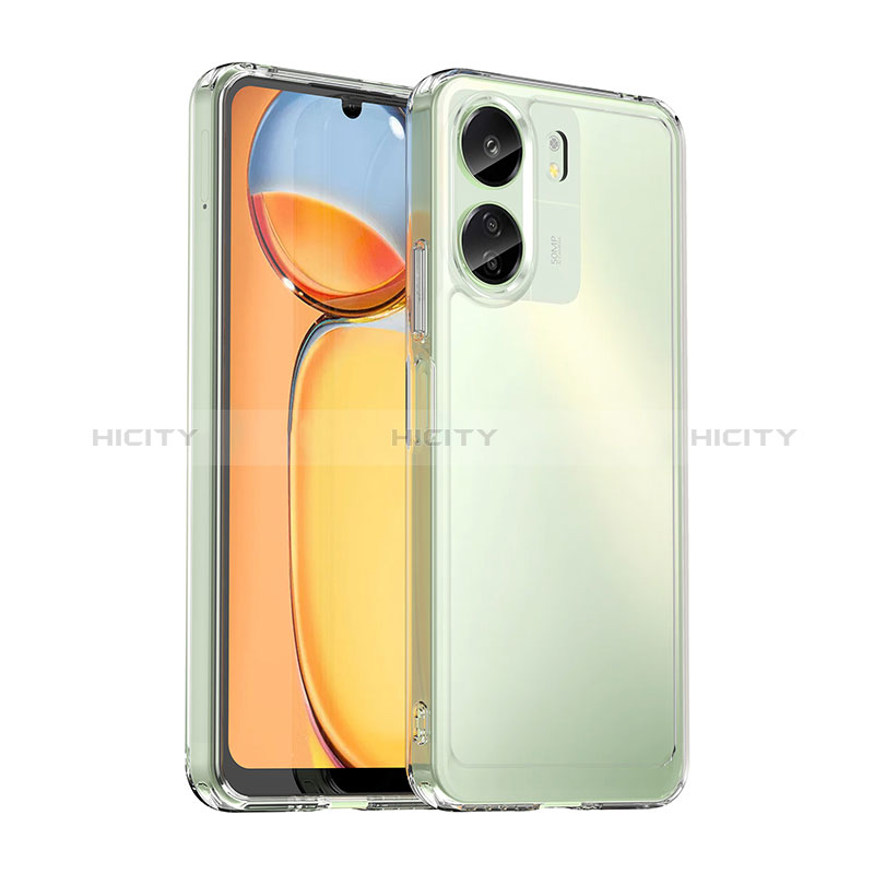 Coque Rebord Contour Silicone et Vitre Transparente Housse Etui J02S pour Xiaomi Poco C65 Clair Plus