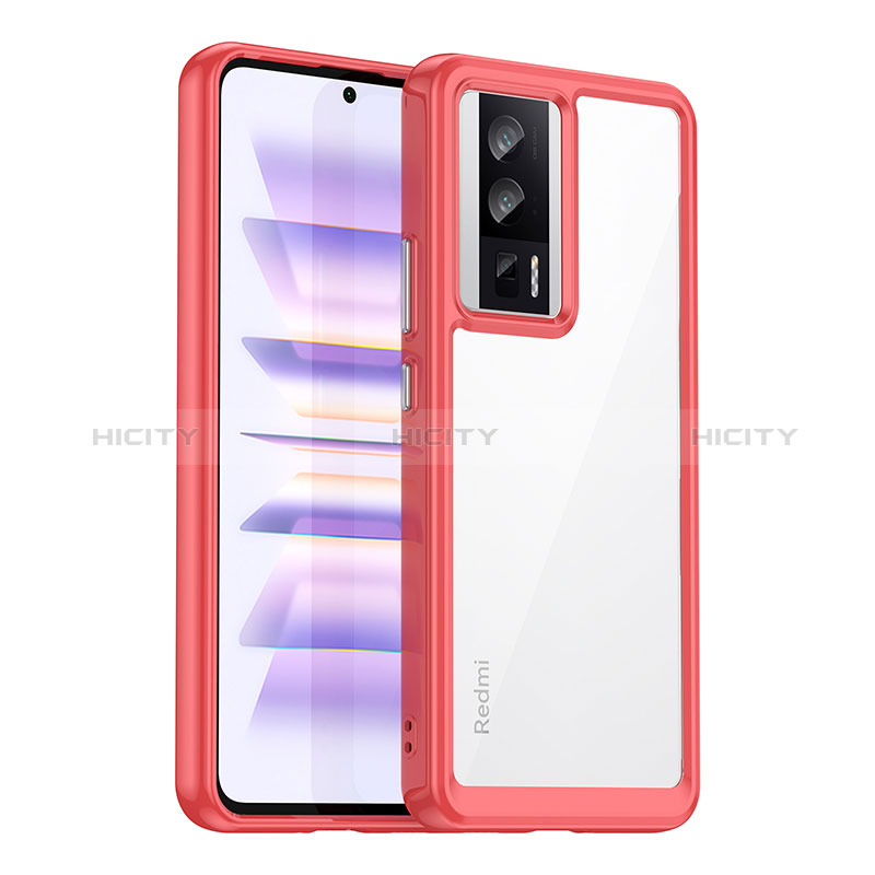 Coque Rebord Contour Silicone et Vitre Transparente Housse Etui J02S pour Xiaomi Poco F5 Pro 5G Plus