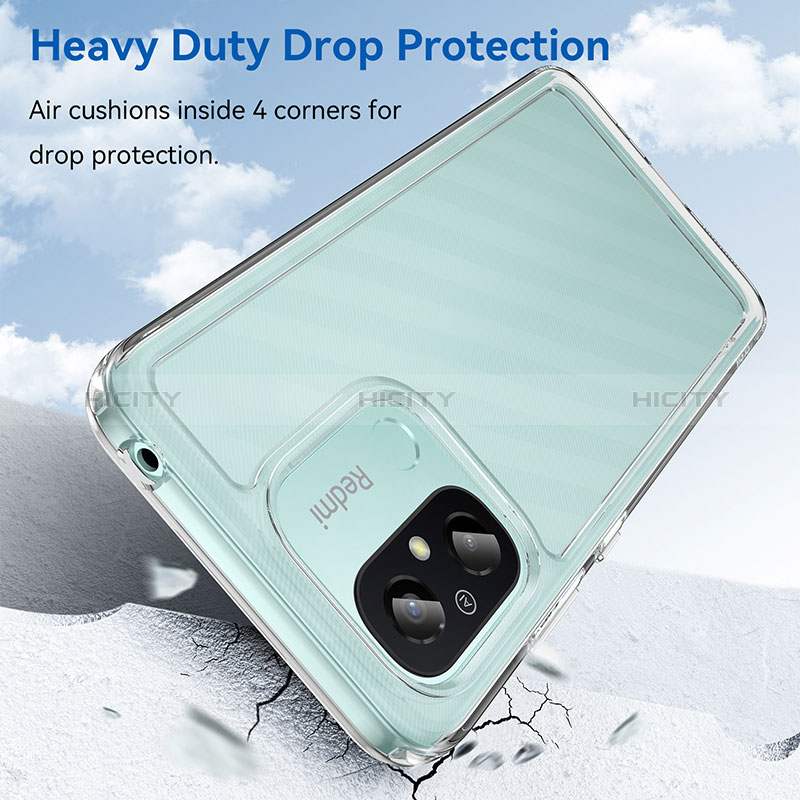 Coque Rebord Contour Silicone et Vitre Transparente Housse Etui J02S pour Xiaomi Redmi 11A 4G Plus