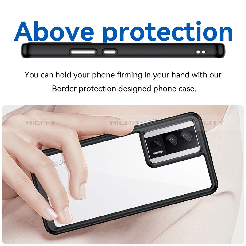 Coque Rebord Contour Silicone et Vitre Transparente Housse Etui J02S pour Xiaomi Redmi K60 5G Plus