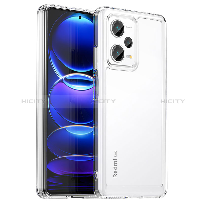 Coque Rebord Contour Silicone et Vitre Transparente Housse Etui J02S pour Xiaomi Redmi Note 12 Explorer Clair Plus