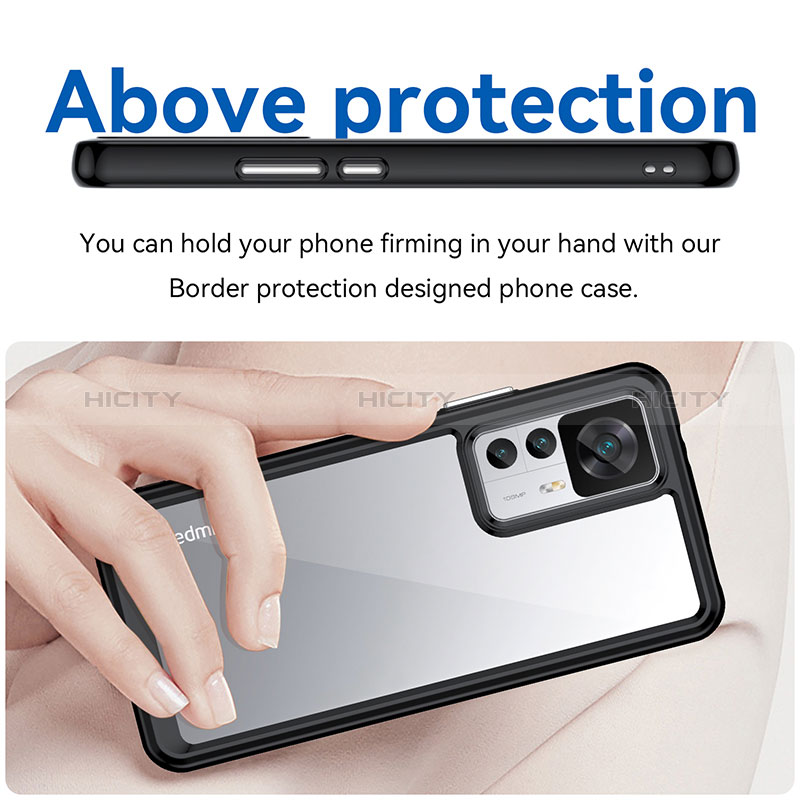 Coque Rebord Contour Silicone et Vitre Transparente Housse Etui J04S pour Xiaomi Redmi K50 Ultra 5G Plus