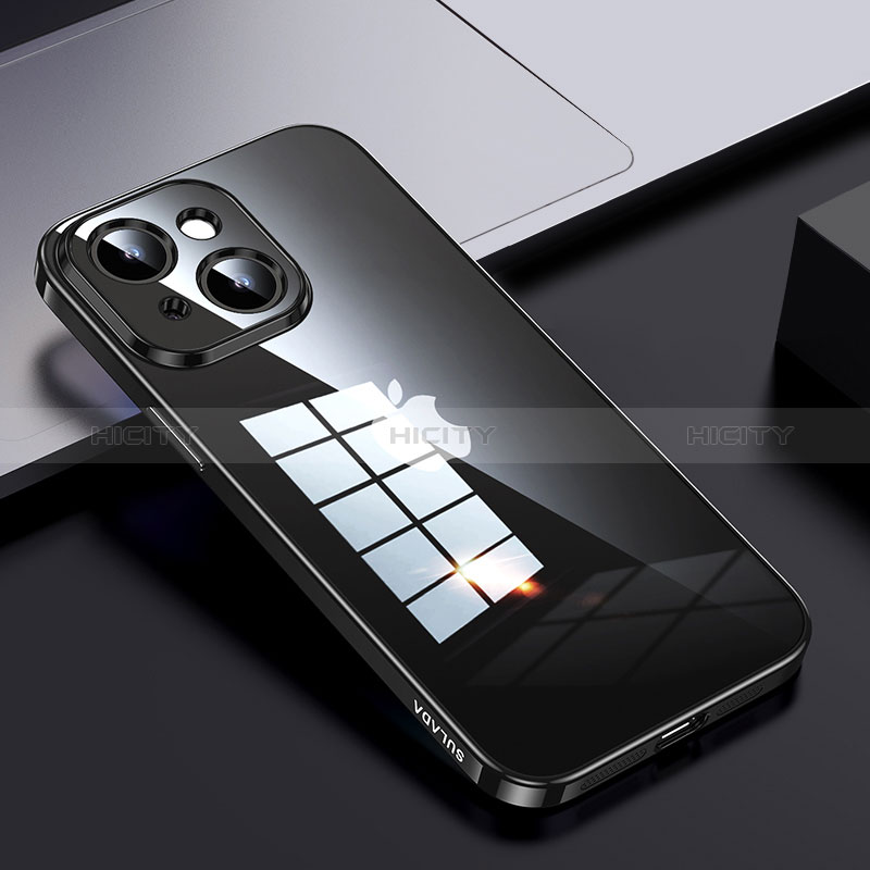 Coque Rebord Contour Silicone et Vitre Transparente Housse Etui LD2 pour Apple iPhone 13 Noir Plus