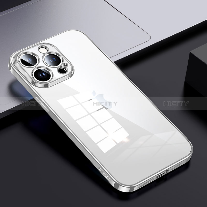 Coque Rebord Contour Silicone et Vitre Transparente Housse Etui LD2 pour Apple iPhone 13 Pro Max Argent Plus