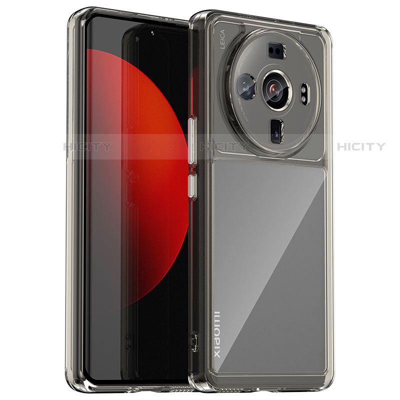 Coque Rebord Contour Silicone et Vitre Transparente Housse Etui M01 pour Xiaomi Mi 12 Ultra 5G Gris Plus