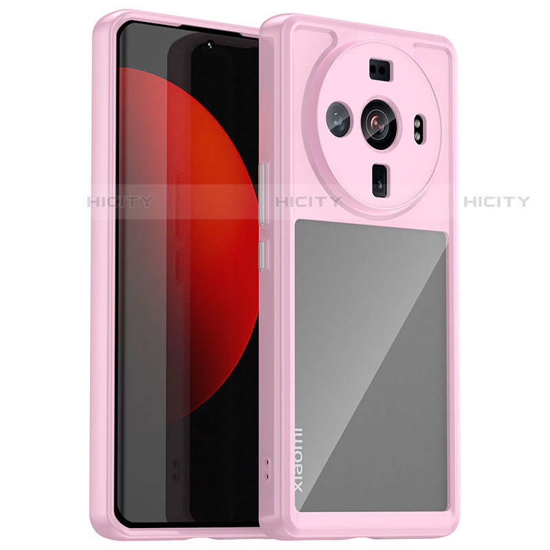 Coque Rebord Contour Silicone et Vitre Transparente Housse Etui M01 pour Xiaomi Mi 12 Ultra 5G Rose Plus