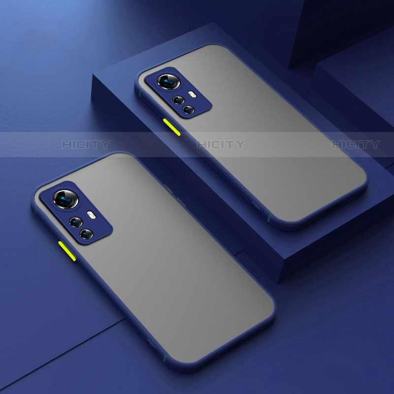 Coque Rebord Contour Silicone et Vitre Transparente Housse Etui M01 pour Xiaomi Mi 12X 5G Bleu Plus