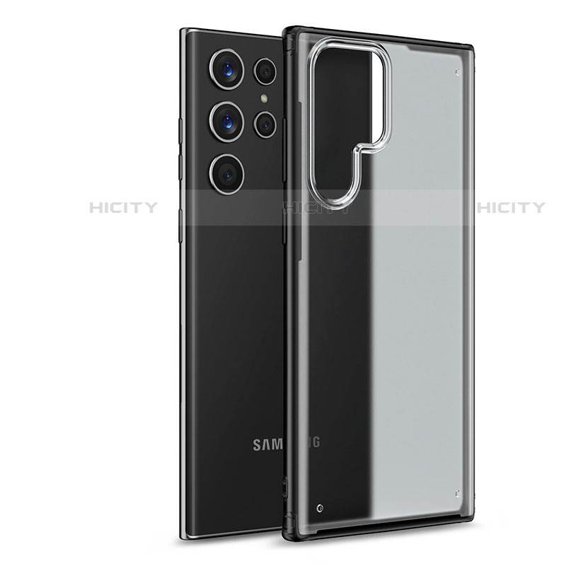 Coque Rebord Contour Silicone et Vitre Transparente Housse Etui M02 pour Samsung Galaxy S21 Ultra 5G Plus