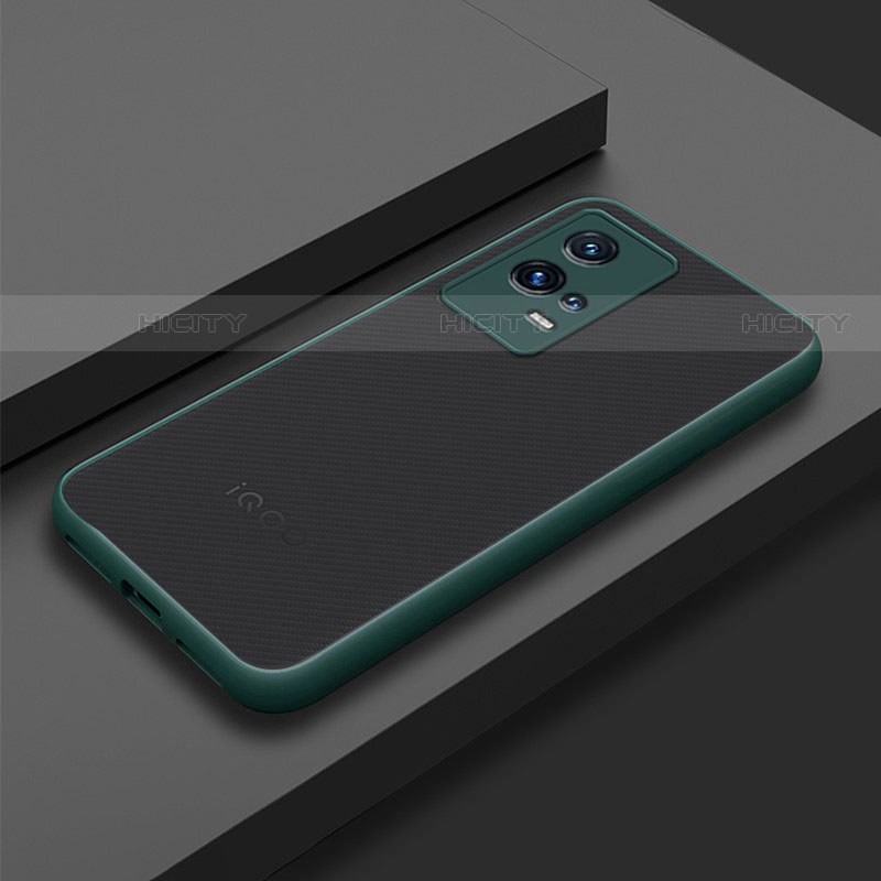 Coque Rebord Contour Silicone et Vitre Transparente Housse Etui M02 pour Vivo iQOO 8 Pro 5G Vert Plus