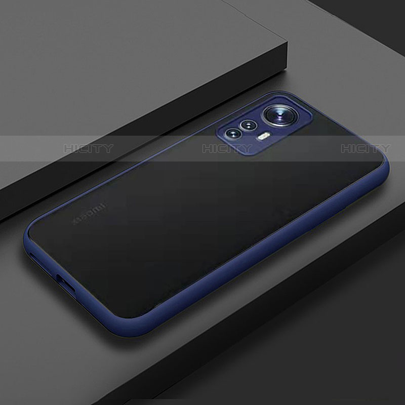 Coque Rebord Contour Silicone et Vitre Transparente Housse Etui M02 pour Xiaomi Mi 12X 5G Bleu Plus