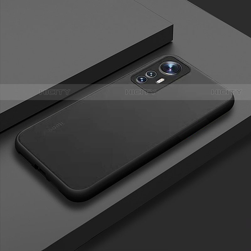 Coque Rebord Contour Silicone et Vitre Transparente Housse Etui M02 pour Xiaomi Mi 12X 5G Noir Plus