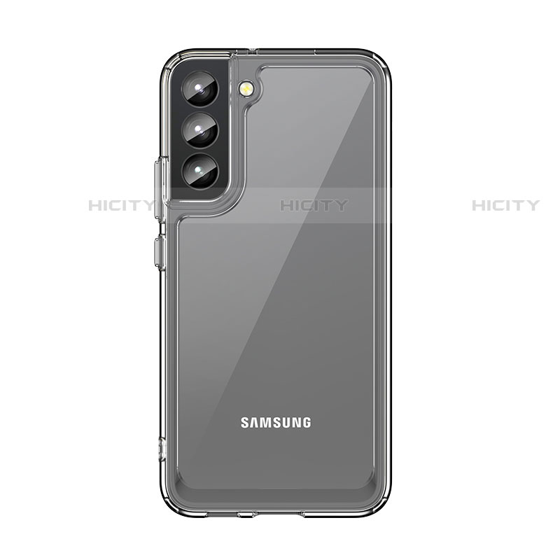 Coque Rebord Contour Silicone et Vitre Transparente Housse Etui M03 pour Samsung Galaxy S21 5G Clair Plus