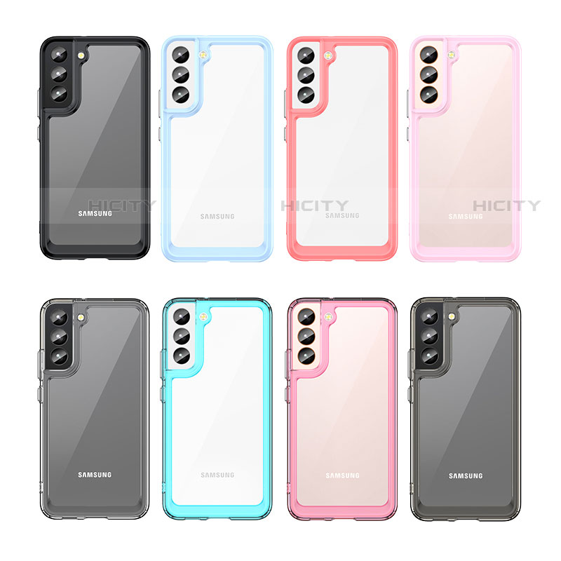 Coque Rebord Contour Silicone et Vitre Transparente Housse Etui M03 pour Samsung Galaxy S21 5G Plus