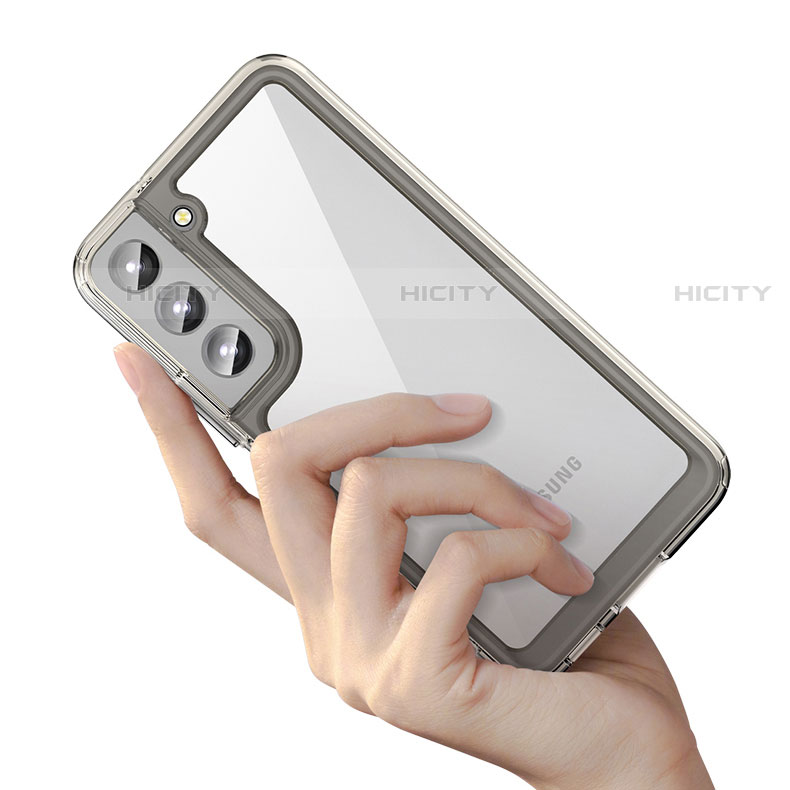 Coque Rebord Contour Silicone et Vitre Transparente Housse Etui M03 pour Samsung Galaxy S21 5G Plus