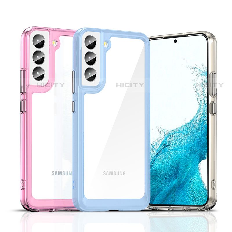 Coque Rebord Contour Silicone et Vitre Transparente Housse Etui M03 pour Samsung Galaxy S21 5G Plus
