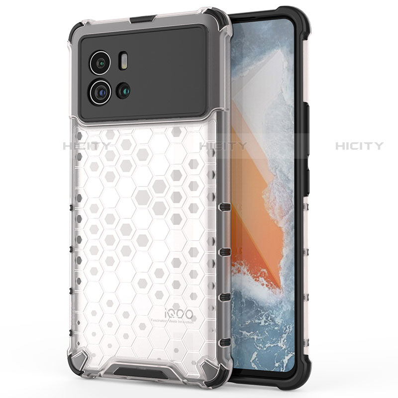 Coque Rebord Contour Silicone et Vitre Transparente Housse Etui M04 pour Vivo iQOO 9 Pro 5G Blanc Plus