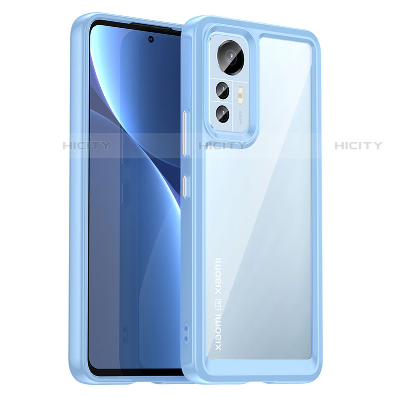 Coque Rebord Contour Silicone et Vitre Transparente Housse Etui M06 pour Xiaomi Mi 12 Lite 5G Bleu Plus