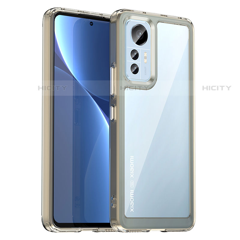 Coque Rebord Contour Silicone et Vitre Transparente Housse Etui M06 pour Xiaomi Mi 12 Lite 5G Gris Plus