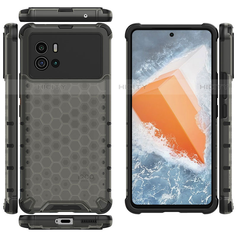 Coque Rebord Contour Silicone et Vitre Transparente Housse Etui M07 pour Vivo iQOO 9 Pro 5G Noir Plus