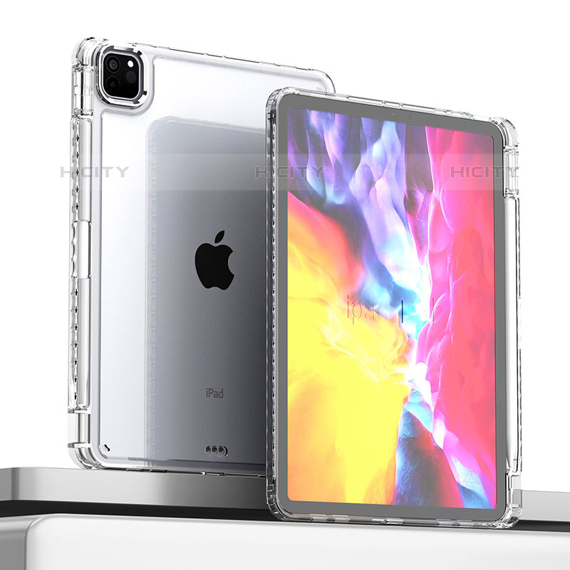 Coque Rebord Contour Silicone et Vitre Transparente Housse Etui P01 pour Apple iPad Pro 11 (2020) Clair Plus