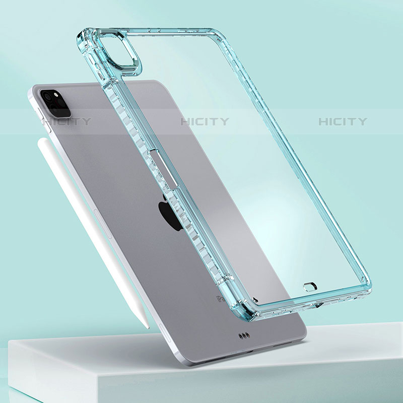 Coque Rebord Contour Silicone et Vitre Transparente Housse Etui P01 pour Apple iPad Pro 11 (2021) Plus