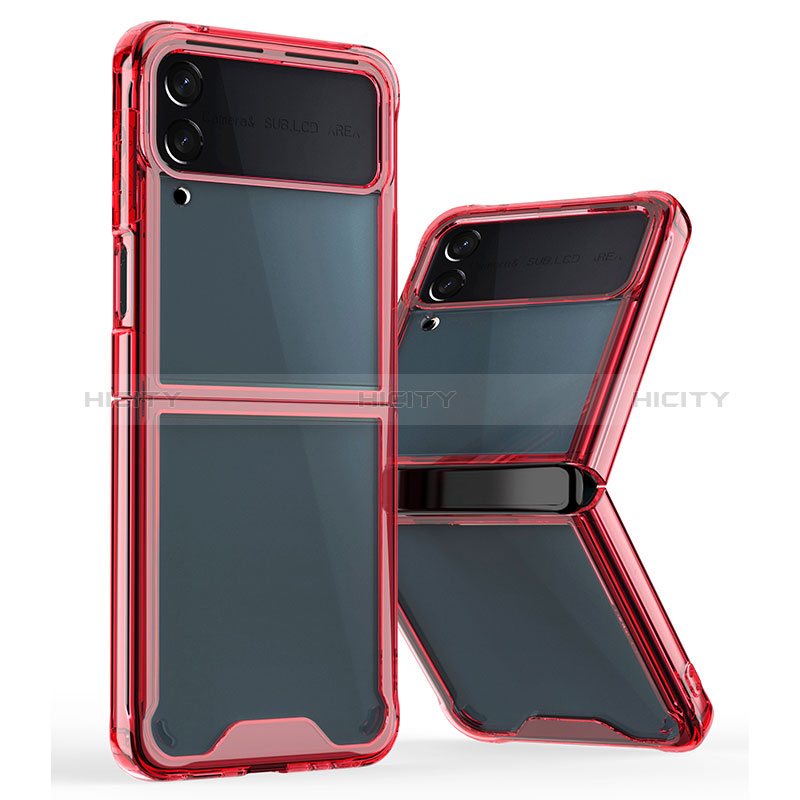 Coque Rebord Contour Silicone et Vitre Transparente Housse Etui P01 pour Samsung Galaxy Z Flip3 5G Plus