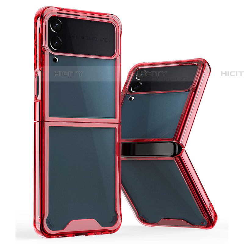 Coque Rebord Contour Silicone et Vitre Transparente Housse Etui P01 pour Samsung Galaxy Z Flip4 5G Plus