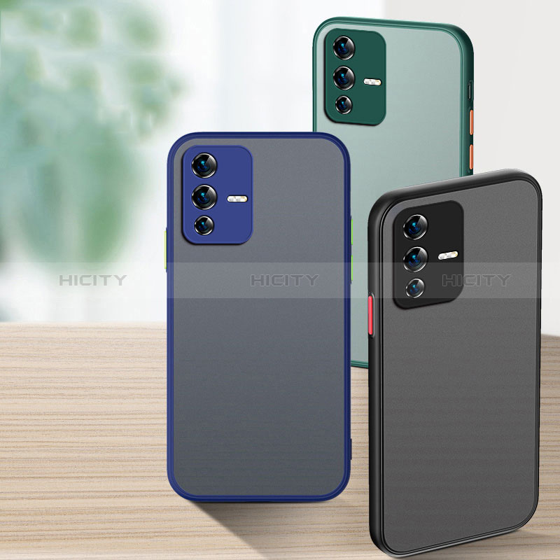 Coque Rebord Contour Silicone et Vitre Transparente Housse Etui P01 pour Vivo V23 Pro 5G Plus