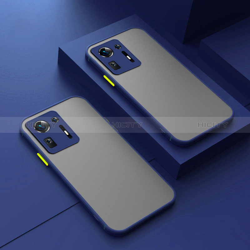 Coque Rebord Contour Silicone et Vitre Transparente Housse Etui P01 pour Xiaomi Mi Mix 4 5G Bleu Plus