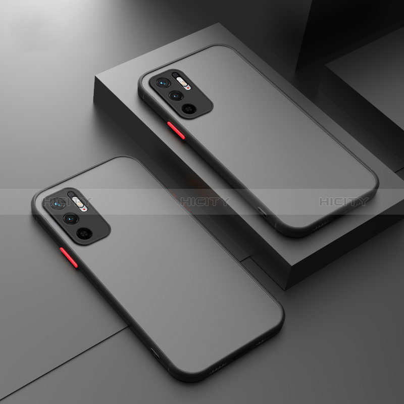 Coque Rebord Contour Silicone et Vitre Transparente Housse Etui P01 pour Xiaomi POCO M3 Pro 5G Noir Plus