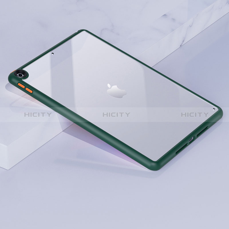 Coque Rebord Contour Silicone et Vitre Transparente Housse Etui pour Apple iPad 10.2 (2019) Vert Plus