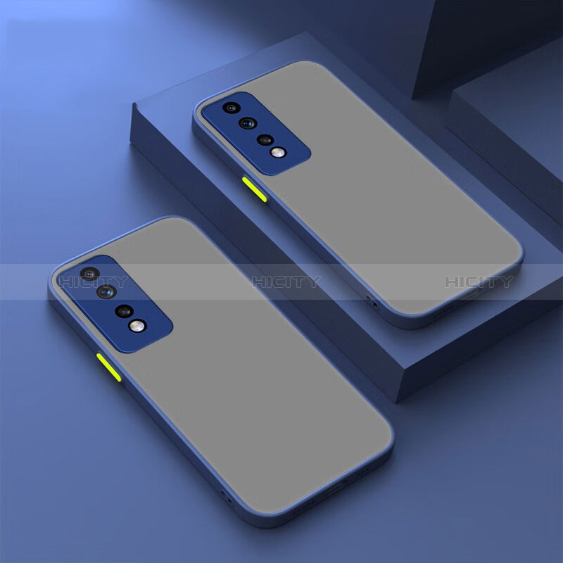 Coque Rebord Contour Silicone et Vitre Transparente Housse Etui pour Huawei Honor 80 GT 5G Bleu Plus