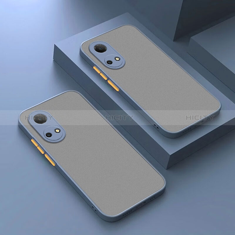 Coque Rebord Contour Silicone et Vitre Transparente Housse Etui pour Huawei Honor X7 Gris Lavende Plus