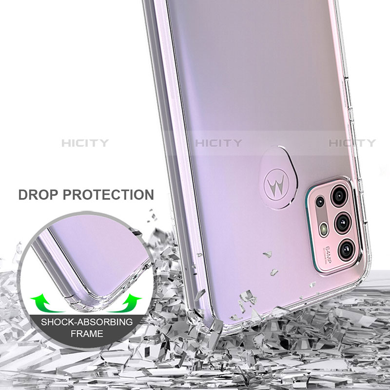 Coque Rebord Contour Silicone et Vitre Transparente Housse Etui pour Motorola Moto G30 Plus