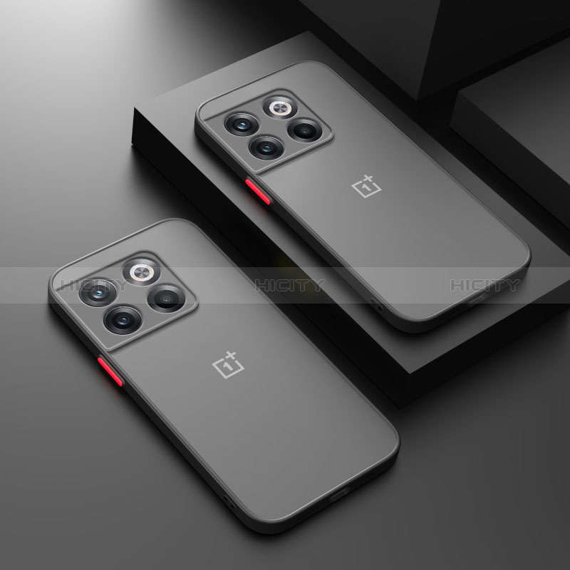 Coque Rebord Contour Silicone et Vitre Transparente Housse Etui pour OnePlus 12R 5G Noir Plus