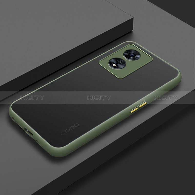 Coque Rebord Contour Silicone et Vitre Transparente Housse Etui pour Oppo A1 Pro 5G Vert Armee Plus