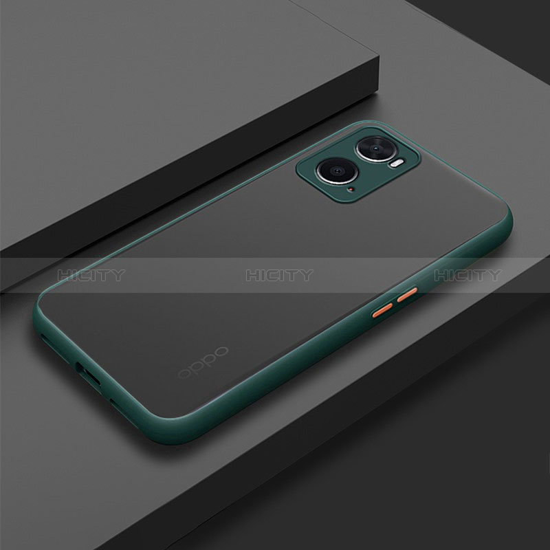 Coque Rebord Contour Silicone et Vitre Transparente Housse Etui pour Oppo A36 Vert Nuit Plus