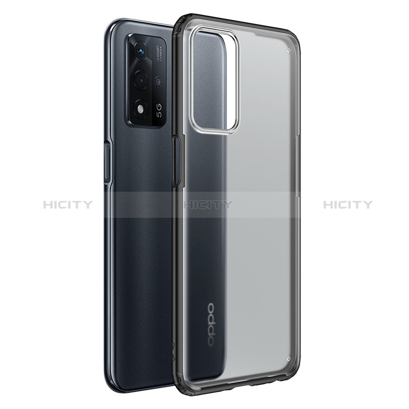 Coque Rebord Contour Silicone et Vitre Transparente Housse Etui pour Oppo A93s 5G Noir Plus