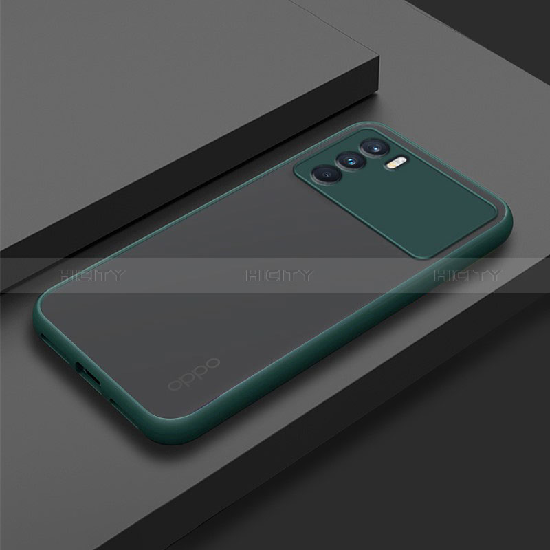 Coque Rebord Contour Silicone et Vitre Transparente Housse Etui pour Oppo K9 Pro 5G Vert Nuit Plus