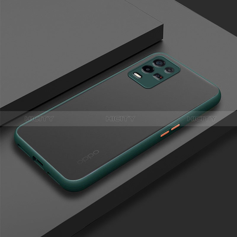 Coque Rebord Contour Silicone et Vitre Transparente Housse Etui pour Oppo K9X 5G Vert Nuit Plus