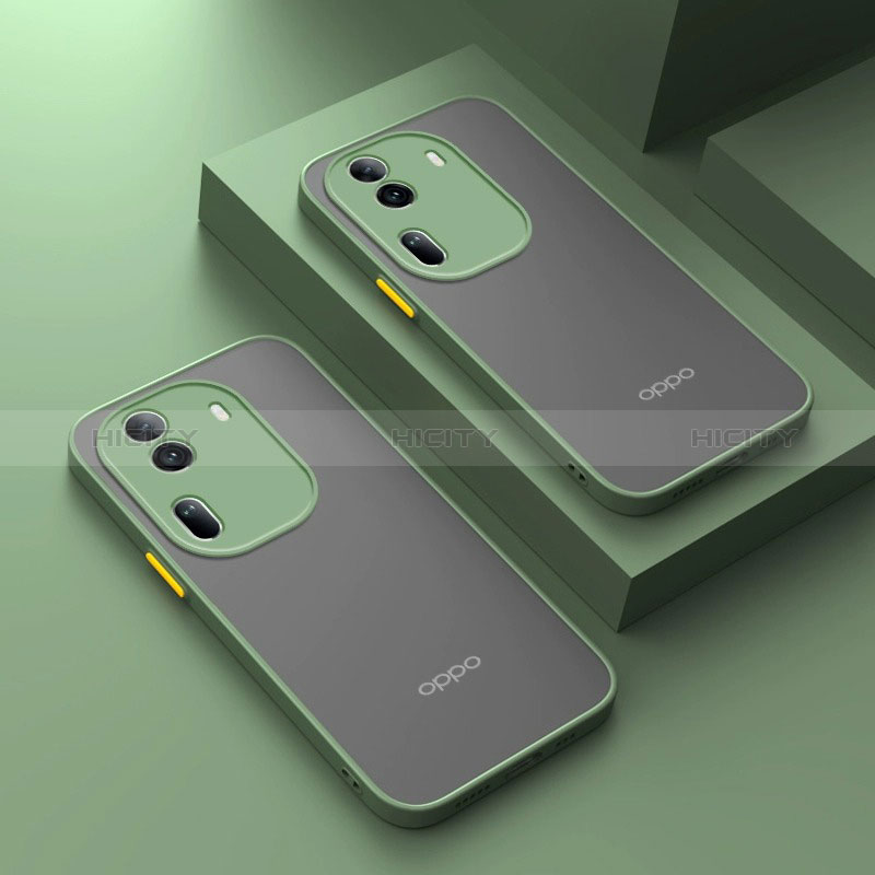 Coque Rebord Contour Silicone et Vitre Transparente Housse Etui pour Oppo Reno11 Pro 5G Pastel Vert Plus