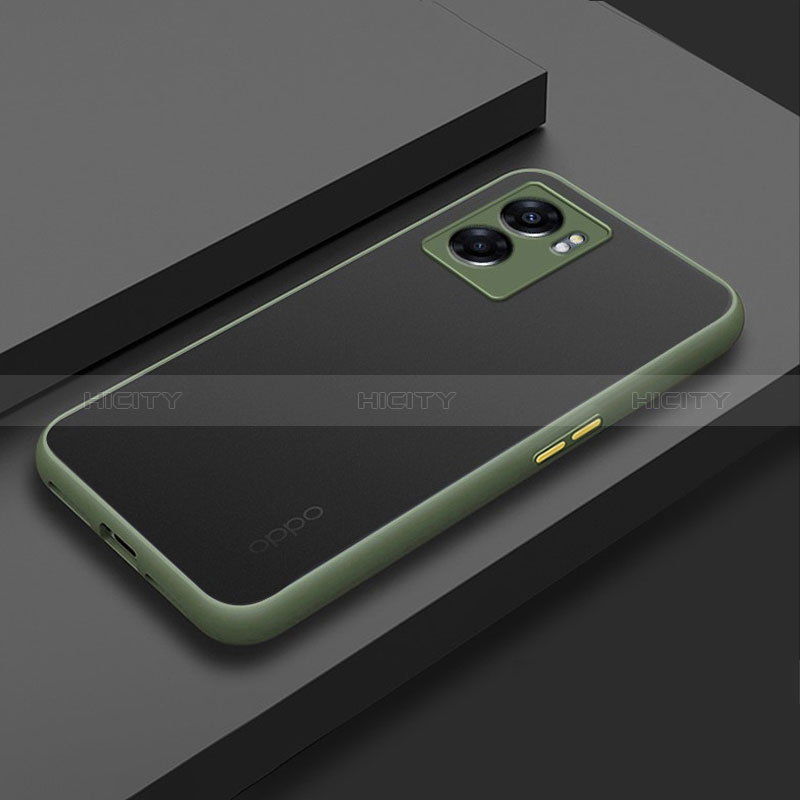 Coque Rebord Contour Silicone et Vitre Transparente Housse Etui pour Realme V23i 5G Vert Armee Plus